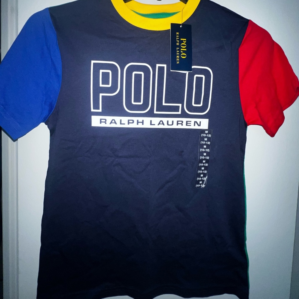 Never worn - POLO -Size 10-12 Navy Graphic T-Shirt